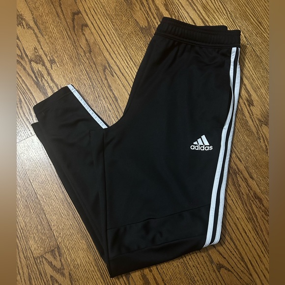 NWOT Adidas Men Large Track Jogger Pants Black Striped Aeroready Gym Tiro Sz L - Picture 4 of 5